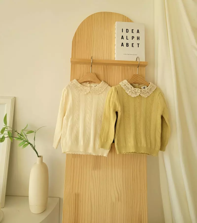 Hanacoco - Korean Children Fashion - #Kfashion4kids - Lace Collar Knit Tee - 5