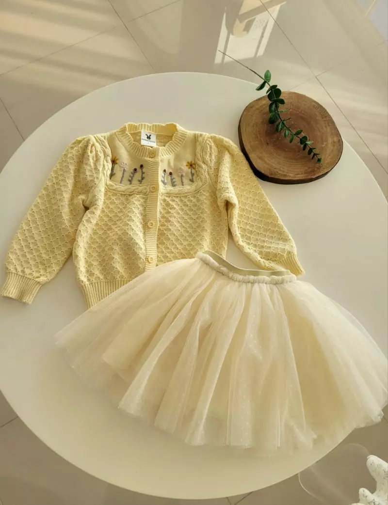 Hanacoco - Korean Children Fashion - #kidzfashiontrend - Flower Embrodiery Cardigan - 4