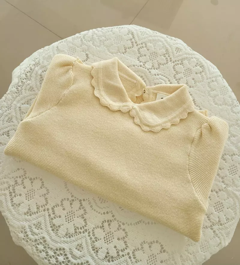 Hanacoco - Korean Children Fashion - #prettylittlegirls - Collar Knit Tee - 4