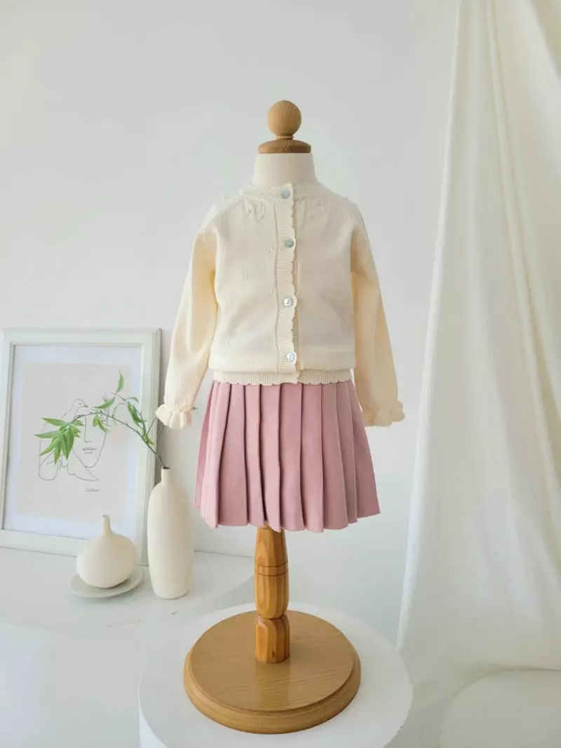 Hanacoco - Korean Children Fashion - #designkidswear - Knit Wrinkle Skirt - 4