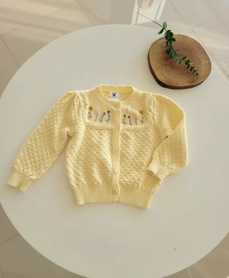 Hanacoco - Korean Children Fashion - #kidsstore - Flower Embrodiery Cardigan - 2