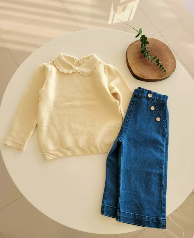 Hanacoco - Korean Children Fashion - #magicofchildhood - Collar Knit Tee