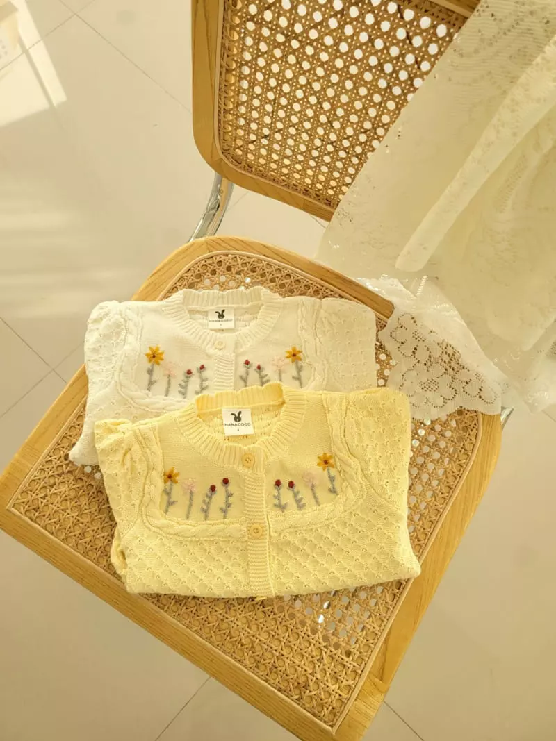 Hanacoco - Korean Children Fashion - #minifashionista - Flower Embrodiery Cardigan - 7