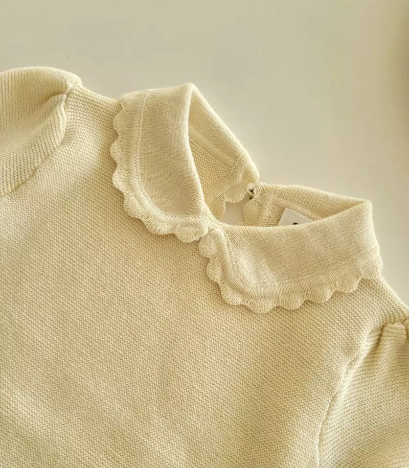 Hanacoco - Korean Children Fashion - #prettylittlegirls - Collar Knit Tee - 3
