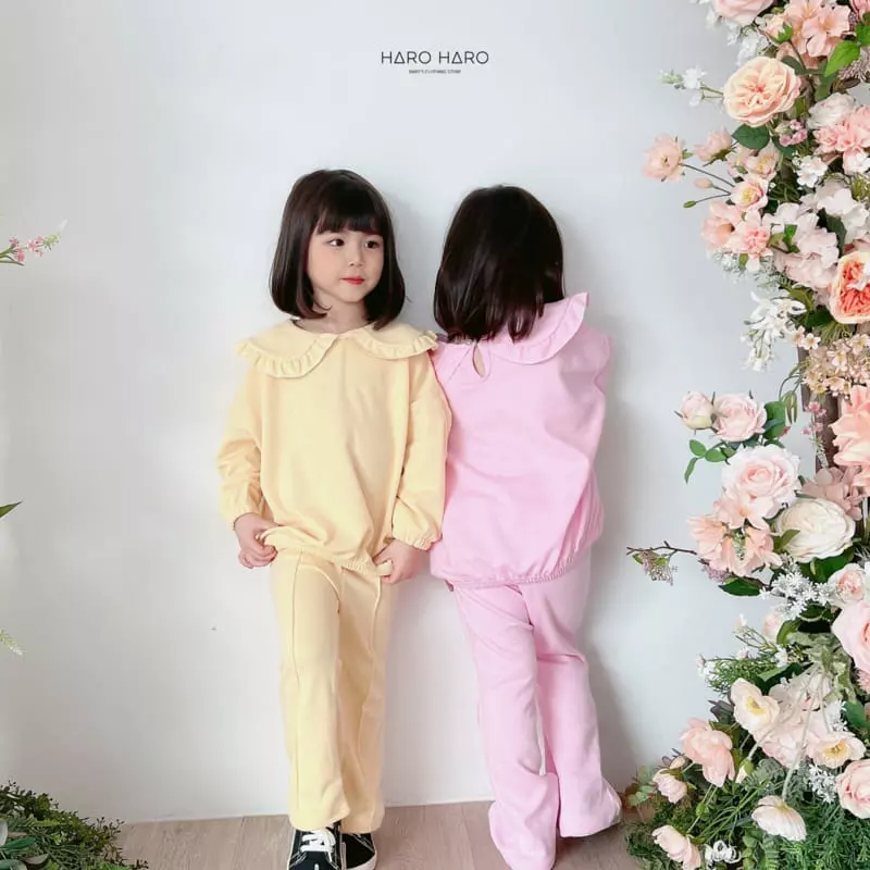 Haro Haro - Korean Children Fashion - #kidsshorts - Frill Collar Sweatshirt - 6