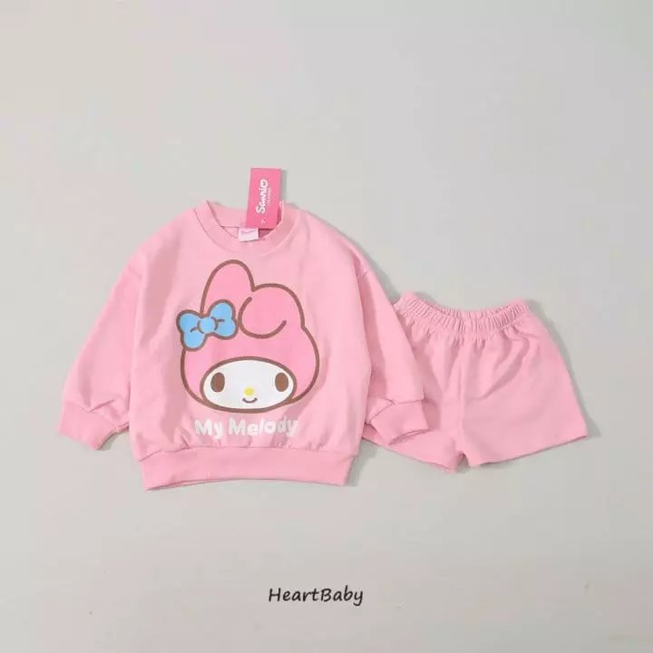Heart Baby - Korean Children Fashion - #designkidswear - Sanrio Top Bottom Set - 2