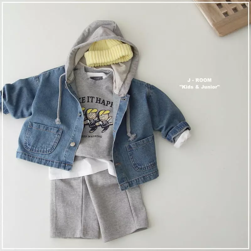 J-Room - Korean Children Fashion - #childofig - Hoody Denim Jacket - 6