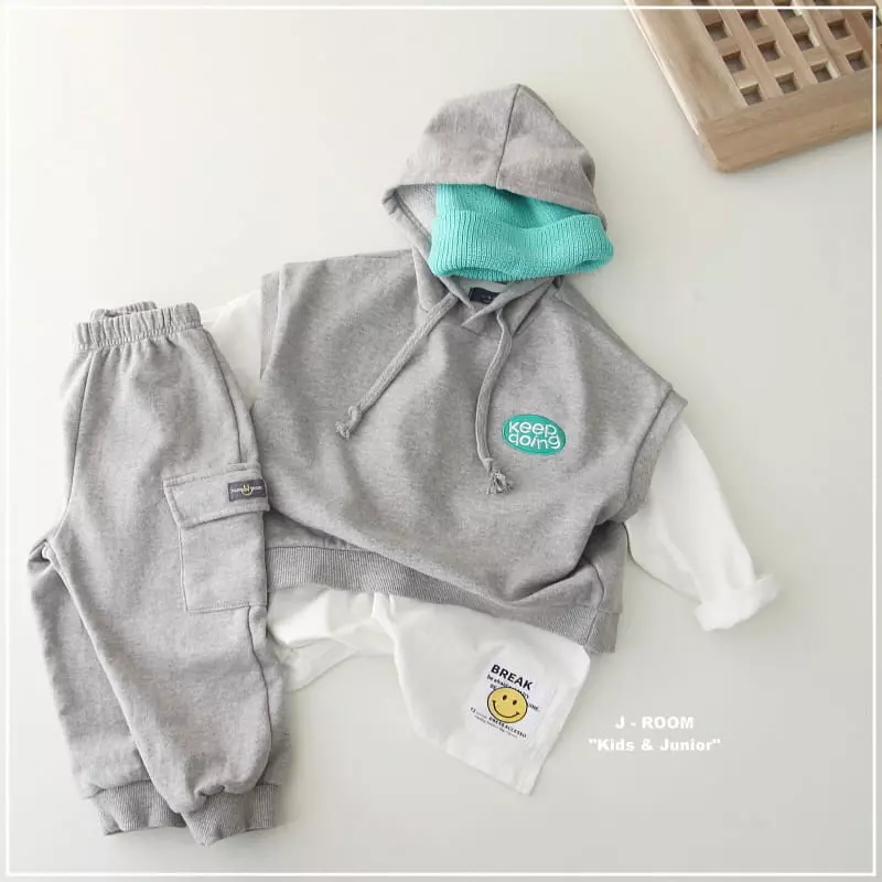 J-Room - Korean Children Fashion - #childofig - Patch Hoody Vest - 5