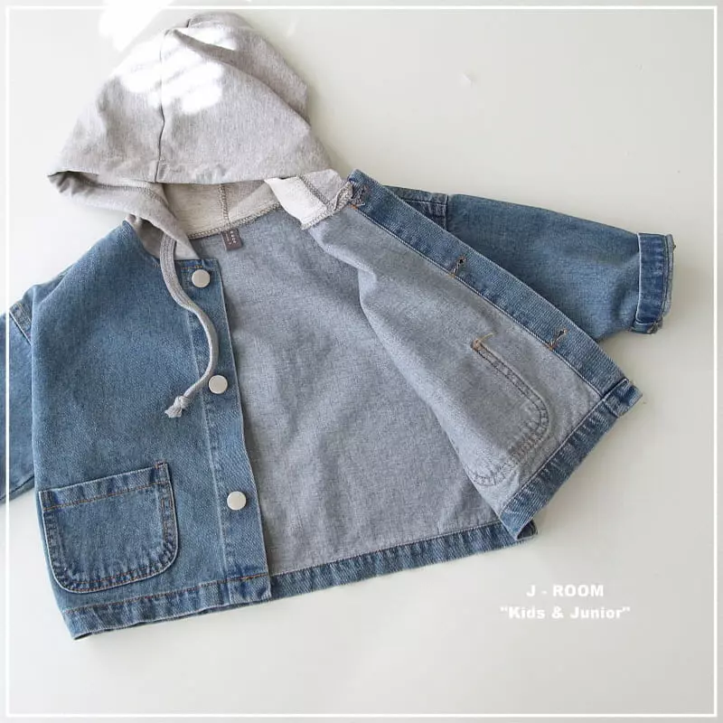 J-Room - Korean Children Fashion - #designkidswear - Hoody Denim Jacket - 8