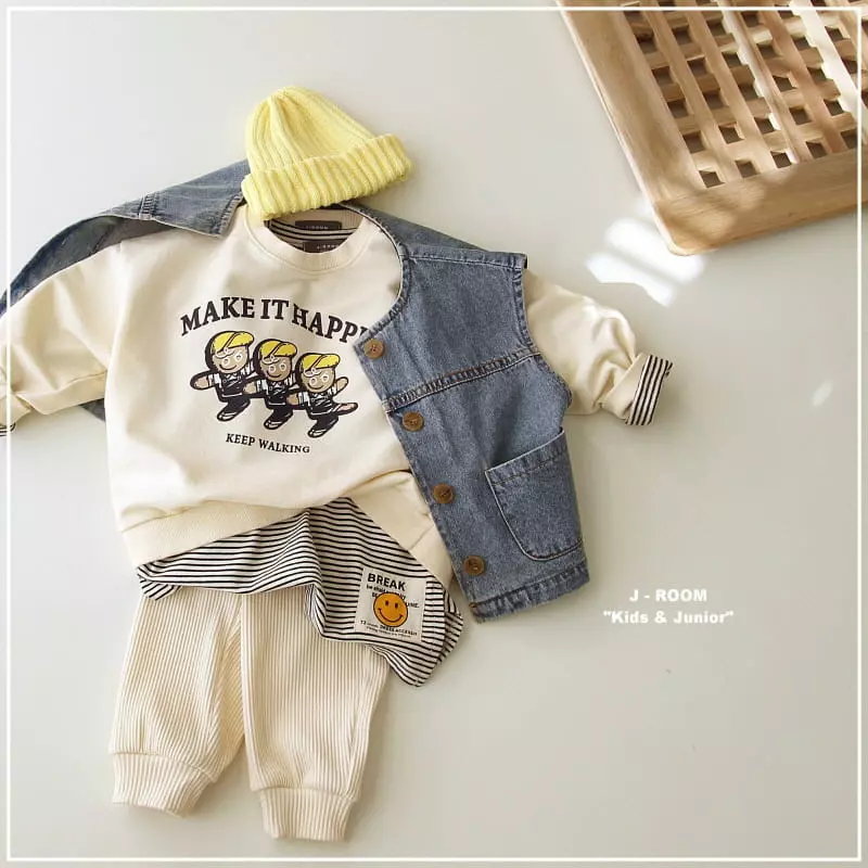 J-Room - Korean Children Fashion - #designkidswear - Drop Denim Vest - 6