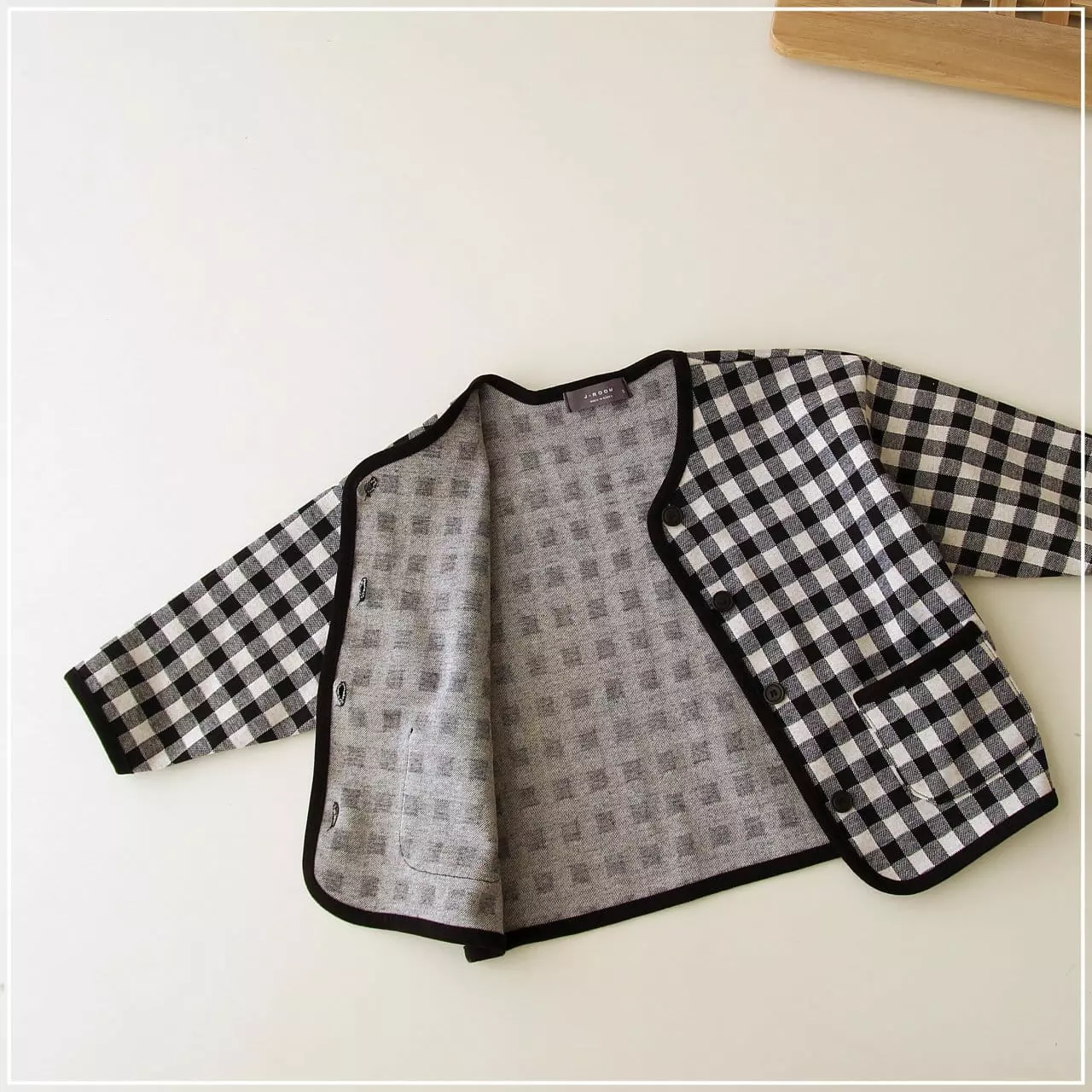 J-Room - Korean Children Fashion - #discoveringself - Check Piping Cardigan - 11