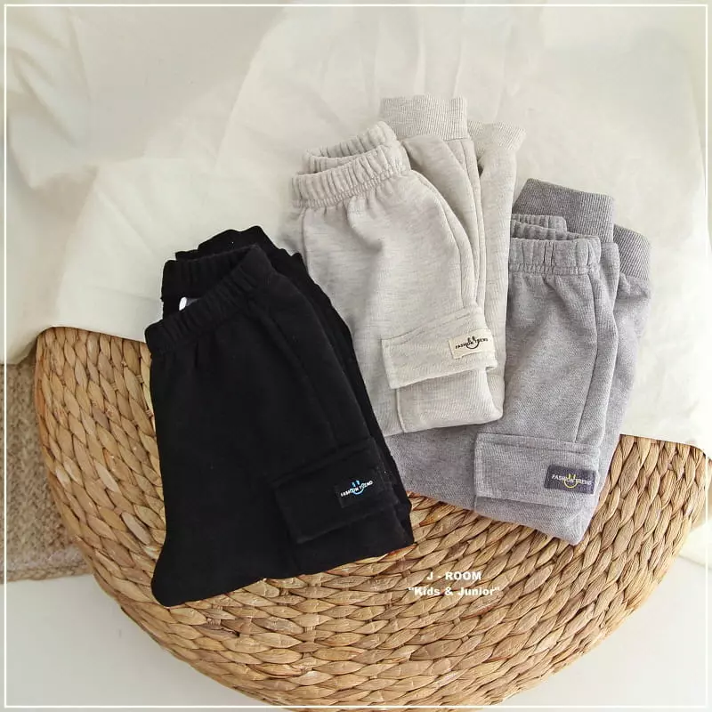 J-Room - Korean Children Fashion - #fashionkids - Label Terry Pants - 4
