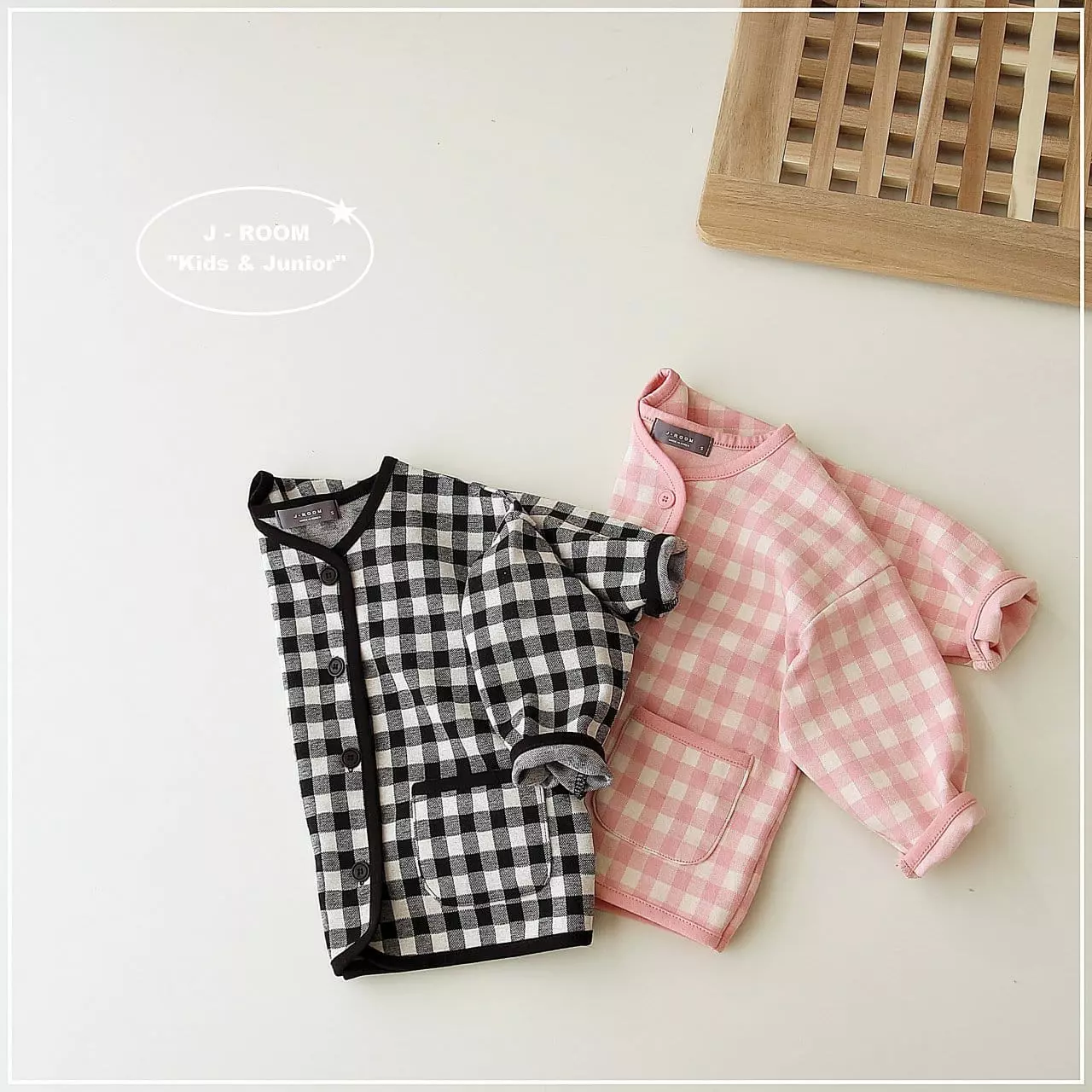 J-Room - Korean Children Fashion - #littlefashionista - Check Piping Cardigan