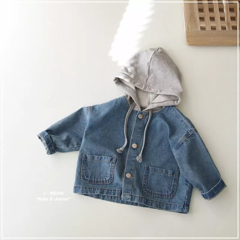 J-Room - Korean Children Fashion - #magicofchildhood - Hoody Denim Jacket - 2
