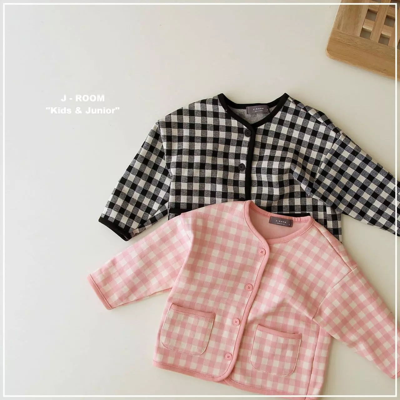 J-Room - Korean Children Fashion - #magicofchildhood - Check Piping Cardigan - 2