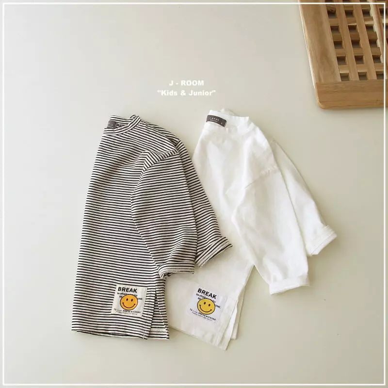 J-Room - Korean Children Fashion - #minifashionista - Label Slit Long Tee - 2