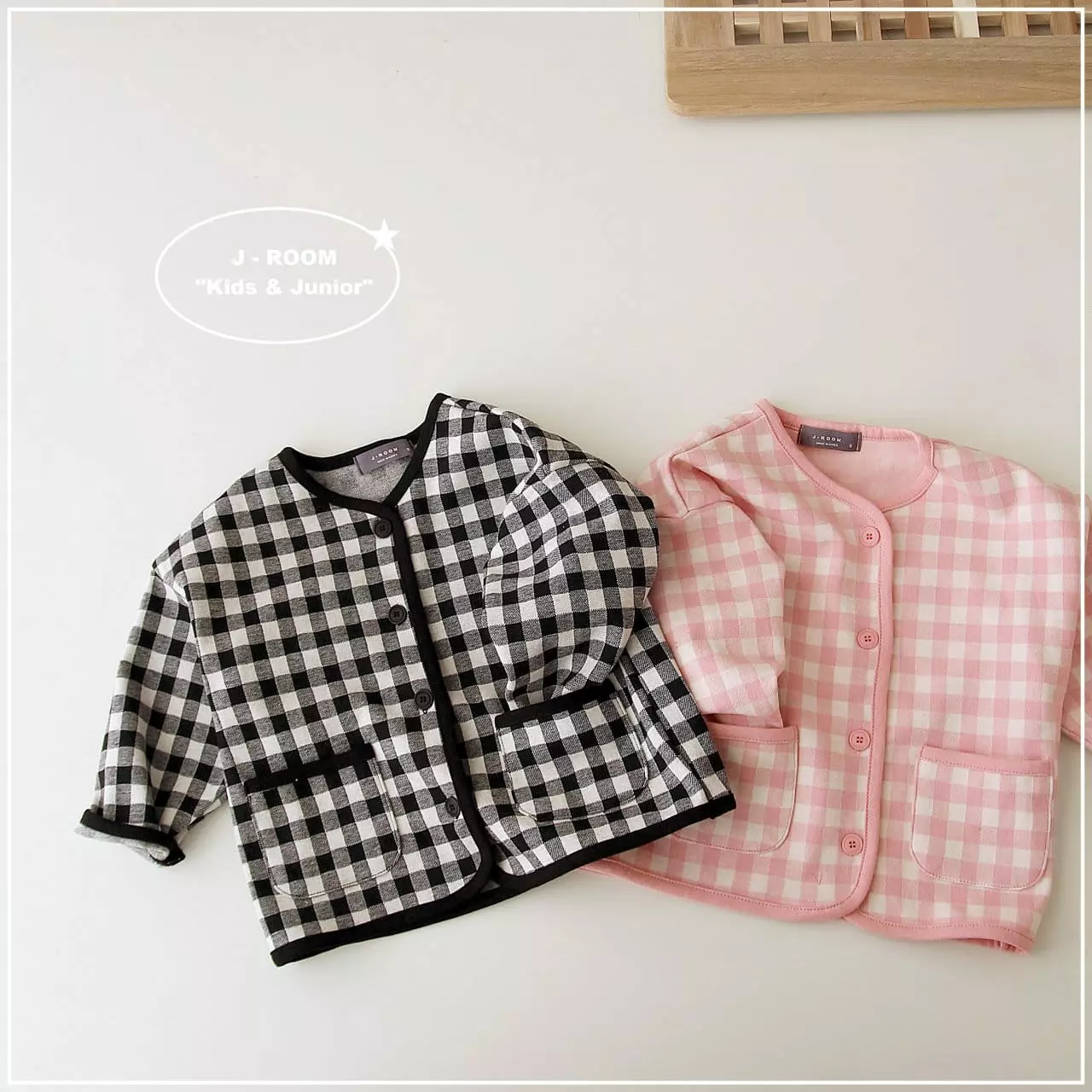 J-Room - Korean Children Fashion - #minifashionista - Check Piping Cardigan - 3