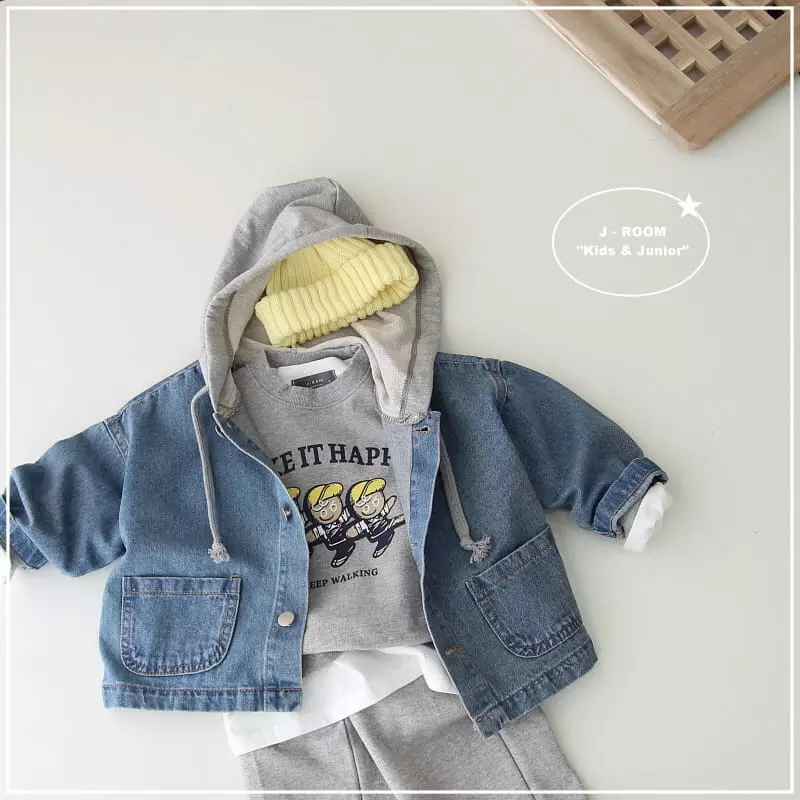J-Room - Korean Children Fashion - #minifashionista - Hoody Denim Jacket - 4