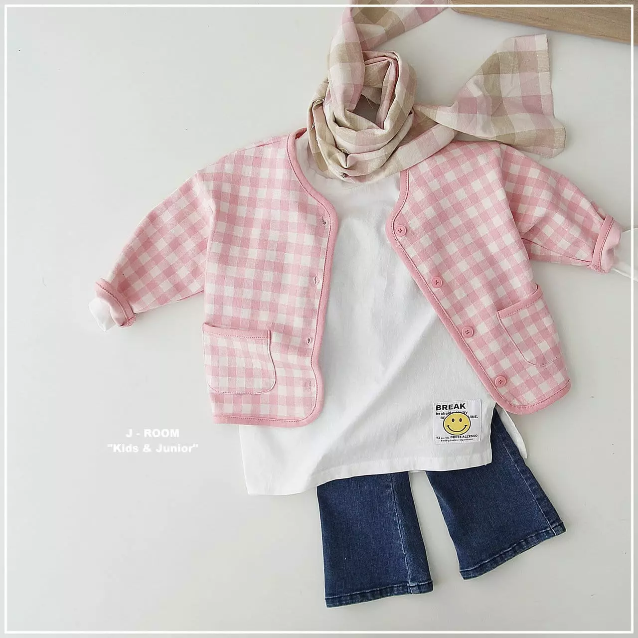J-Room - Korean Children Fashion - #todddlerfashion - Check Piping Cardigan - 5