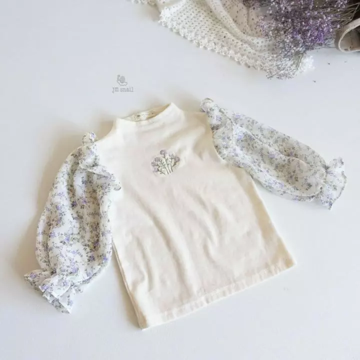 JM Snail - Korean Children Fashion - #childofig - Shiffon Flower Color Embroidery Tee - 12
