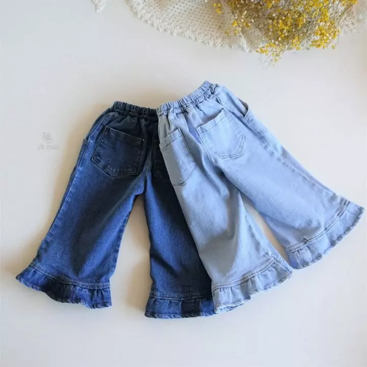 JM Snail - Korean Children Fashion - #childofig - Denim Span Frill Pants
