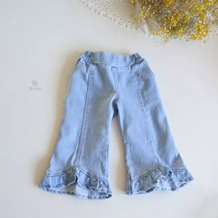 JM Snail - Korean Children Fashion - #childofig - Denim Span Frill Pants - 2