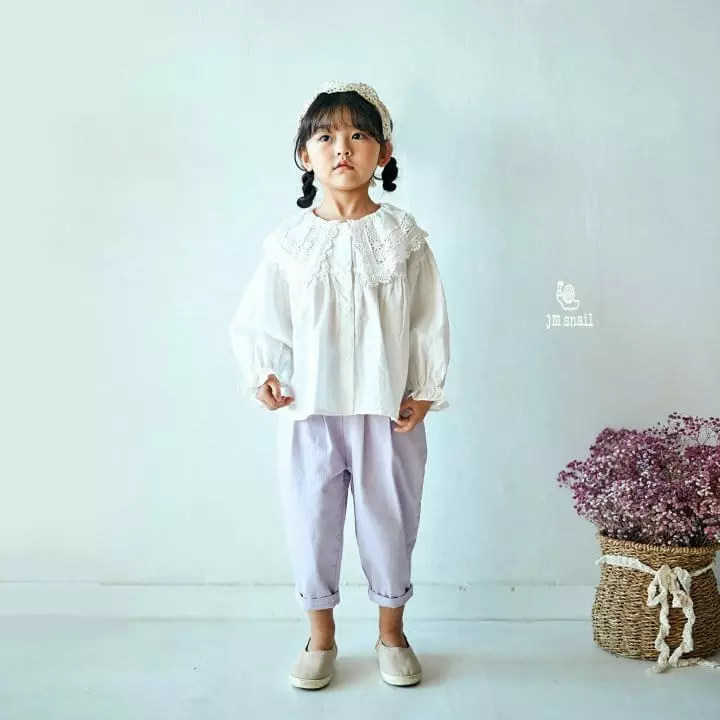 JM Snail - Korean Children Fashion - #designkidswear - Lace Collar Blouse - 8