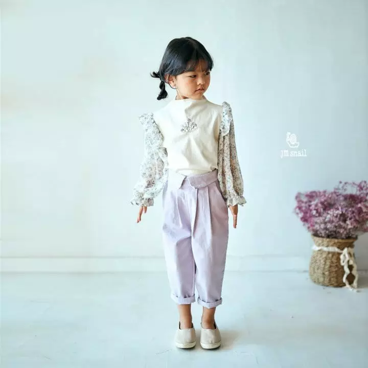 JM Snail - Korean Children Fashion - #fashionkids - Shiffon Flower Color Embroidery Tee - 3