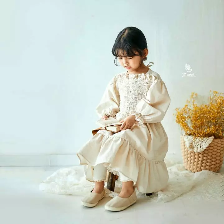 JM Snail - Korean Children Fashion - #kidzfashiontrend - Smog Shirring One-piece - 9