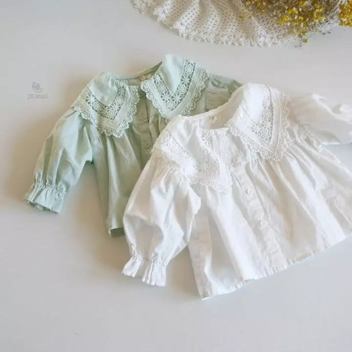 JM Snail - Korean Children Fashion - #littlefashionista - Lace Collar Blouse