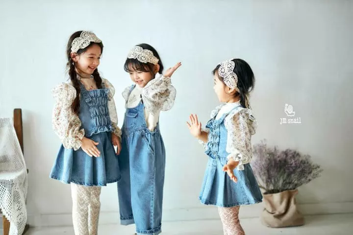 JM Snail - Korean Children Fashion - #magicofchildhood - Plare Wrinkle Skirt Denim - 4