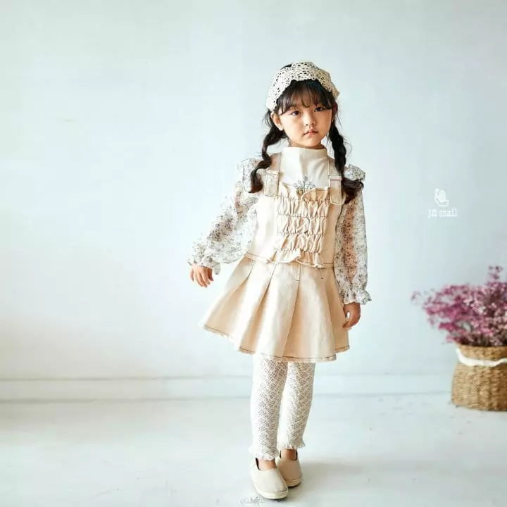 JM Snail - Korean Children Fashion - #minifashionista - Plare Wrinkle Skirt Cream - 4