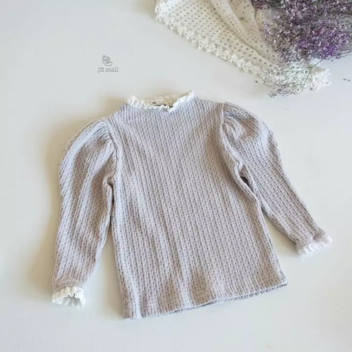JM Snail - Korean Children Fashion - #prettylittlegirls - Knit Puff Tee - 2