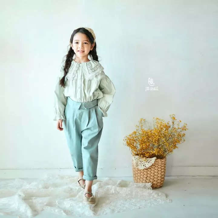 JM Snail - Korean Children Fashion - #minifashionista - Lace Collar Blouse - 4