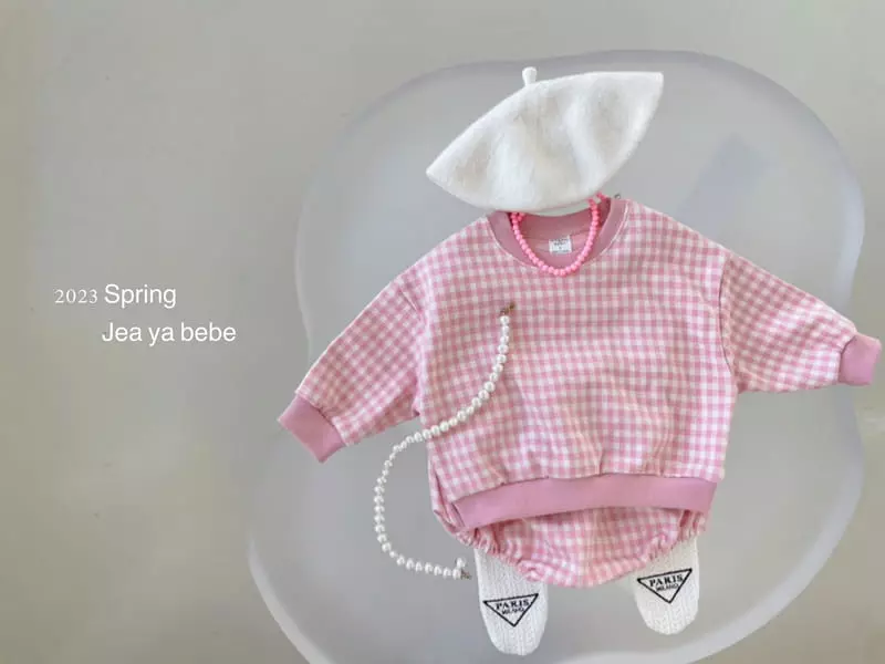 Jeaya & Mymi - Korean Baby Fashion - #babyboutique - Bebe Check Jacquard Top Bottom Set - 5