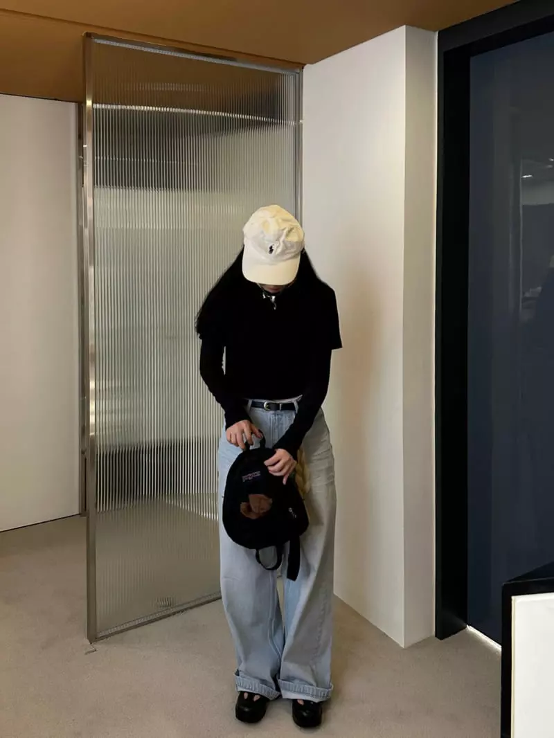 Jejeunosity - Korean Women Fashion - #momslook - Mom Wide Jeans - 5