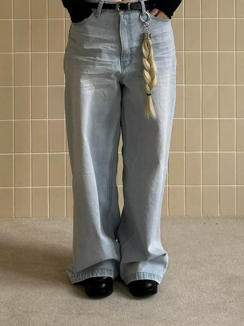 Jejeunosity - Korean Women Fashion - #momslook - Mom Wide Jeans - 7