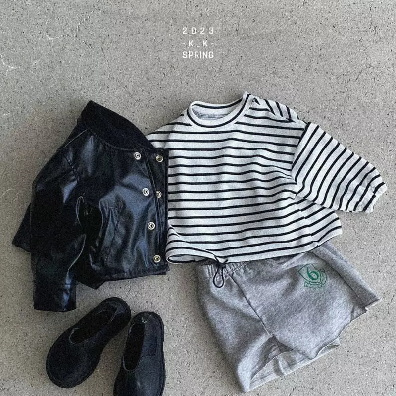 Kk - Korean Children Fashion - #childofig - Stripes Crop Tee - 10