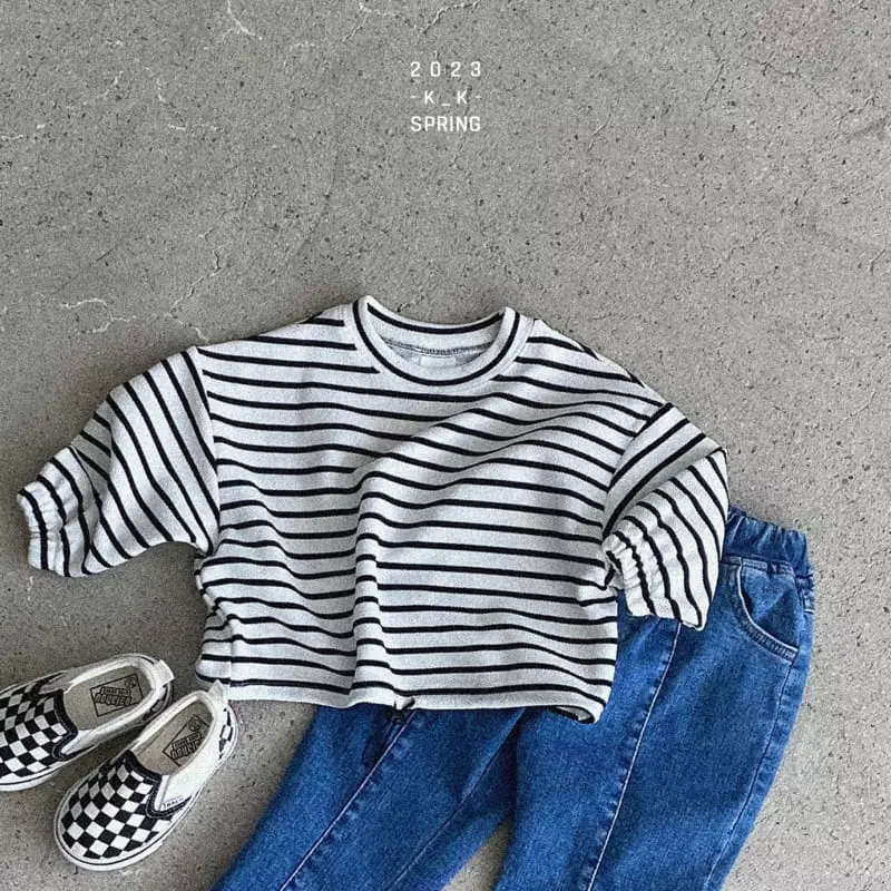 Kk - Korean Children Fashion - #childrensboutique - Stripes Crop Tee - 11