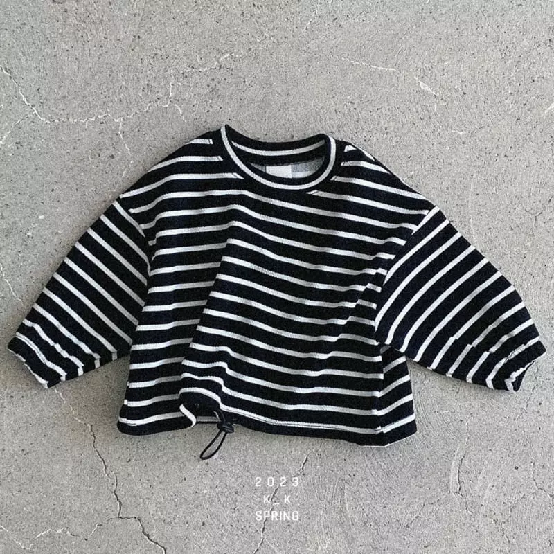 Kk - Korean Children Fashion - #kidzfashiontrend - Stripes Crop Tee - 3