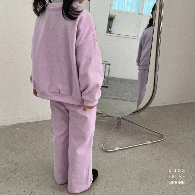 Kk - Korean Children Fashion - #stylishchildhood - Muzi Foot V Top Bottom Set - 10