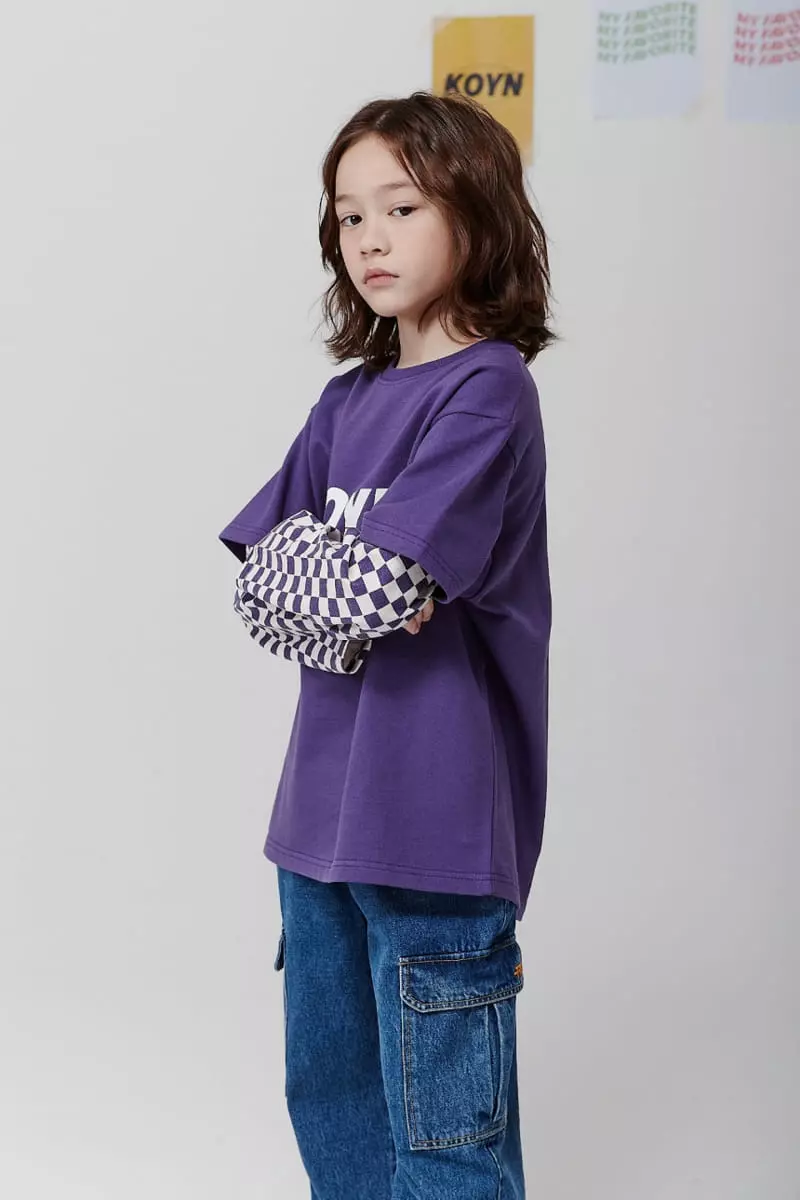 Kokoyarn - Korean Children Fashion - #Kfashion4kids - Checker Layered Tee - 6