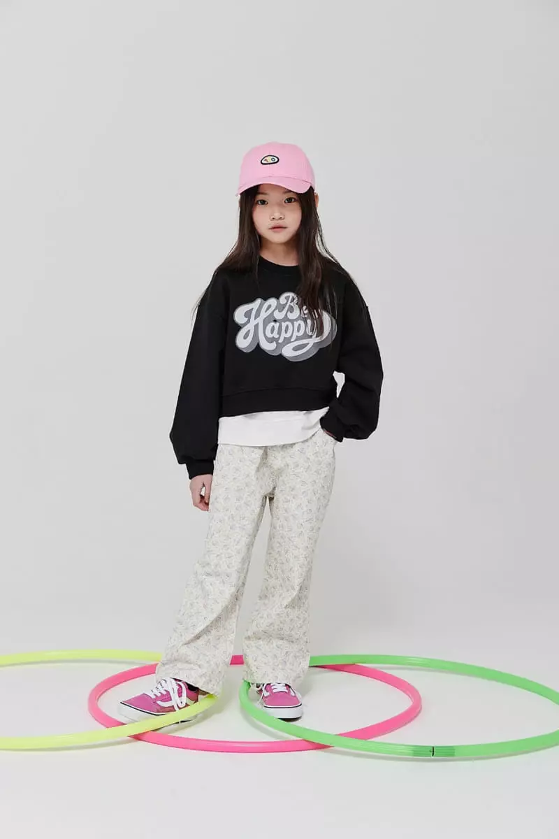 Kokoyarn - Korean Children Fashion - #kidzfashiontrend - Be Happy Crop Sweatshirt Sleeveless Set - 3