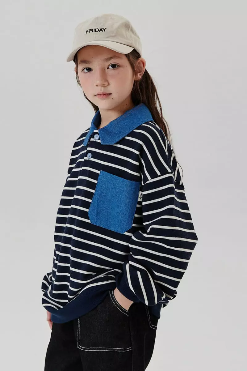 Kokoyarn - Korean Children Fashion - #magicofchildhood - Stripes Collar Sweatshirt - 9