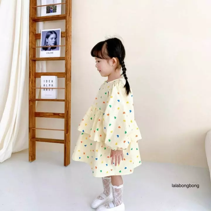 Lalabongbong - Korean Children Fashion - #Kfashion4kids - Heart Cancan One-piece - 12