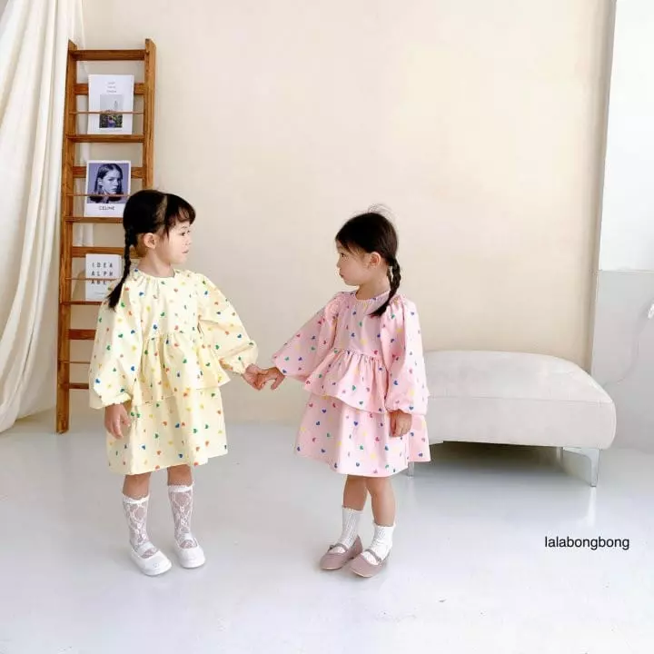 Lalabongbong - Korean Children Fashion - #childrensboutique - Heart Cancan One-piece - 5