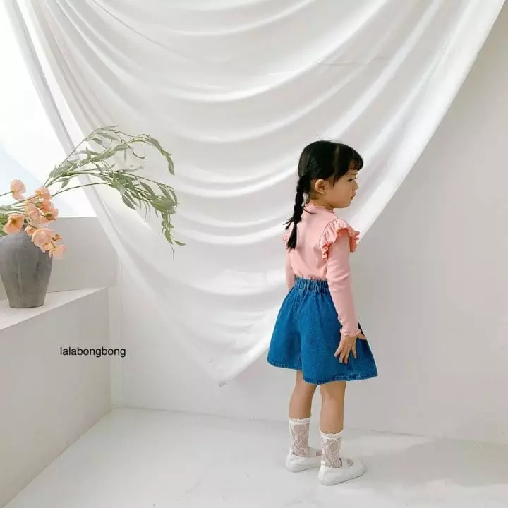 Lalabongbong - Korean Children Fashion - #designkidswear - Pintuck Denim Shorts - 8