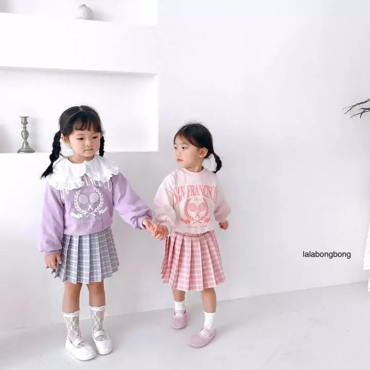 Lalabongbong - Korean Children Fashion - #kidsshorts - Check Wrinkle Skirt - 8