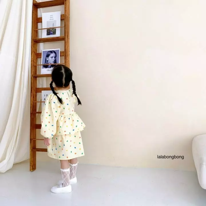 Lalabongbong - Korean Children Fashion - #kidsshorts - Heart Cancan One-piece - 9