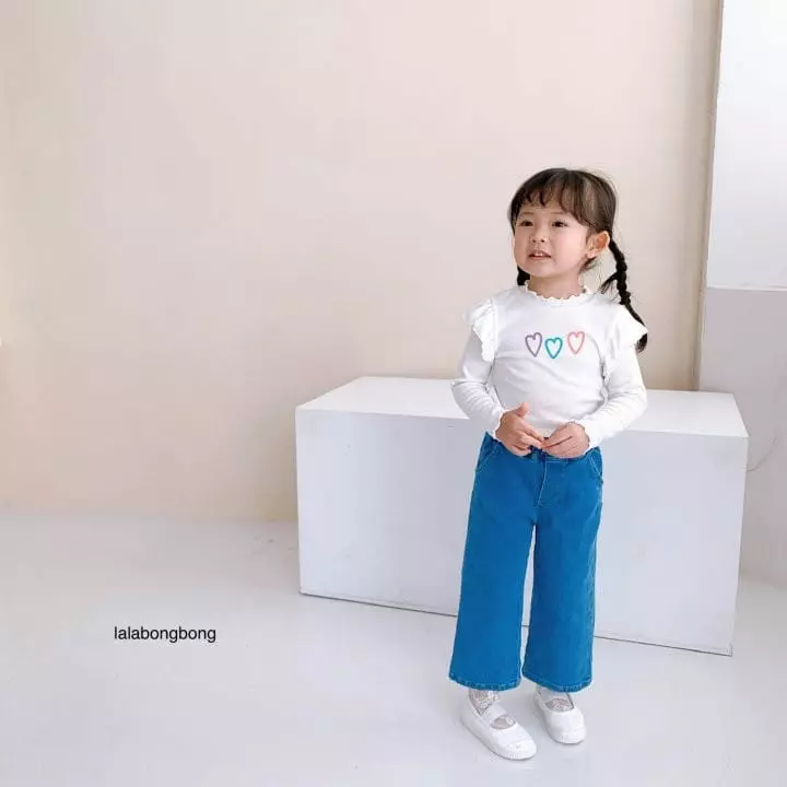 Lalabongbong - Korean Children Fashion - #kidsstore - Frill Jeans - 11
